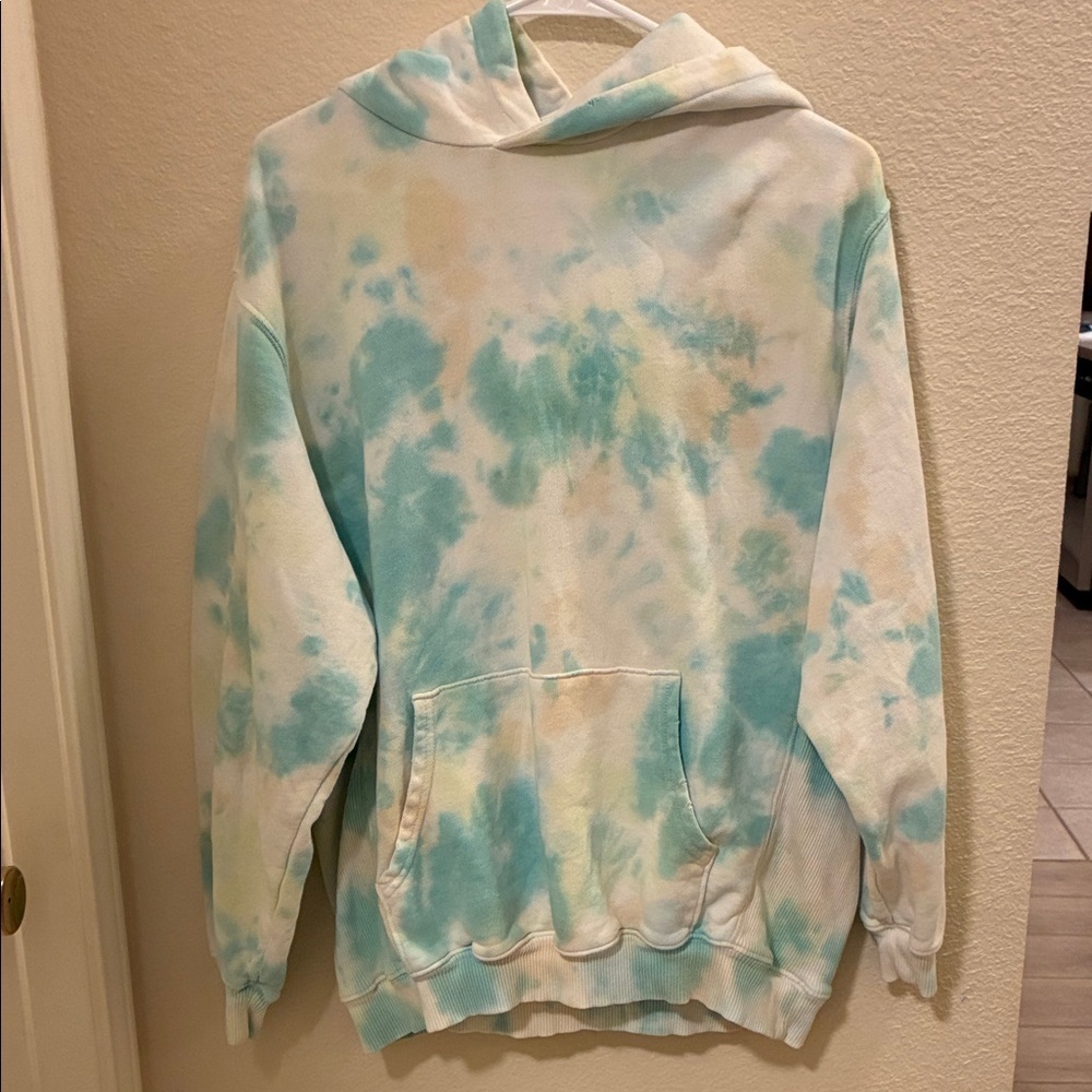 Aerie Women's Blue Tie Dye Hoodie - Picture 2 of 4